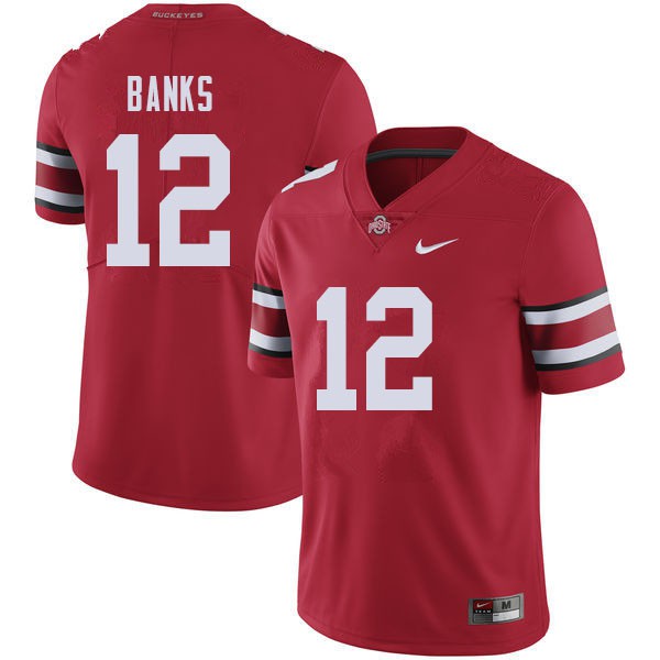 Ohio State Buckeyes #12 Sevyn Banks Men Embroidery Jersey Red OSU62908